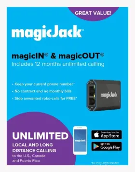 K1103 ADAPTER Magicjack Voip Phone Go