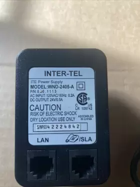 WND-2405-A INTER-TEL Power Adapter #2 WND-2405-A INTER-TEL Power Adapter #2