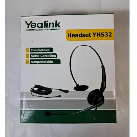 Yealink Yhs32 Noise Cancelling Headset Rj9 Quick Disconnect Rotatable Boom Black