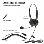 Ovislink Dual Ear Call Center Headset W/ Rj9 Cord For Avaya Nortel Polycom & Mor. Fixed Price $500.00.