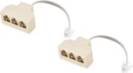 Meccanixity Phone Jack Splitter 6p4c Male To 3 Female Way Socket Beige. Fixed Price $13.66.