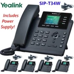5 Pack Yealink Sip-t34w-pwr Entry Level Ip Phone W/ Power Supply Sip-t34w 4 Voip. Fixed Price $524.99.