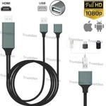 1080p Hdmi Mirroring Cable Phone To Tv Hdtv Adapter Cord For Iphone Ipad Android. Fixed Price $12.34.