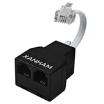 Xanham Phone Cable 2 Way Splitter Rj11 6p4c 3 Inches (cable Length), Black. Fixed Price $10.95.