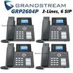 4 Grandstream Grp2604p 3-line 6 Sip Office Phone + Dual Gigabit Poe Lot. Fixed Price $274.99.