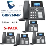 5 Grandstream Grp2604p 3-line 6 Sip Office Phone + Dual Gigabit Poe Lot. Fixed Price $338.99.