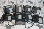 Lot Of 8- Esi 48 Key Dfp Office Phone With Stand, Digital Feature(charcoal). Fixed Price $125.00.