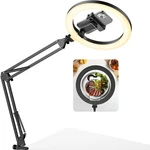 Desk Ring Light Overhead Camera Phone Mount Selfie W/ Remote For Video Recording. Fixed Price $23.75.
