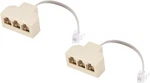 Meccanixity Phone Jack Splitter 6p4c Male To 3 Female Way Socket Beige. Fixed Price $13.77.